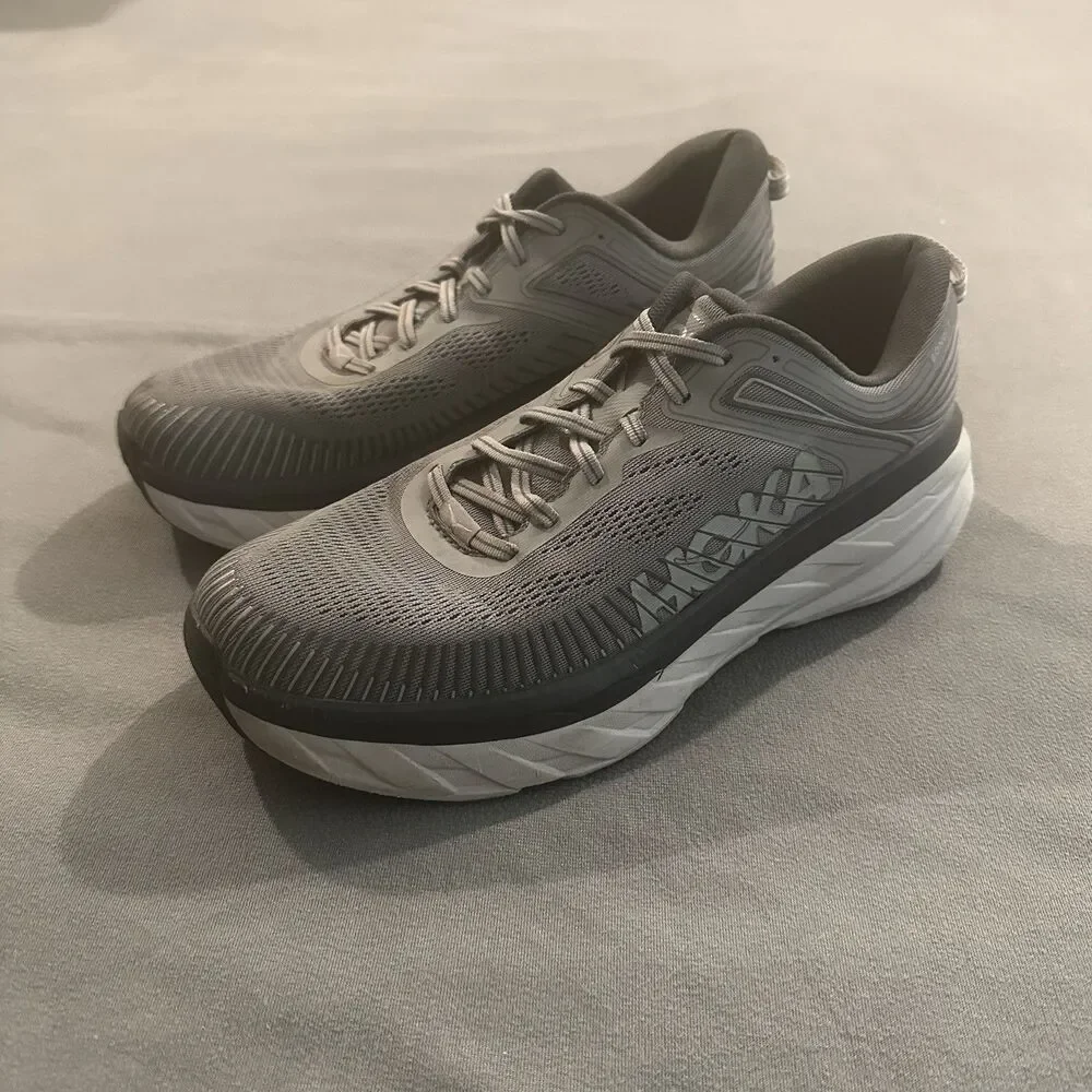 Hoka One One Bondi 7 Running Shoes Wild Dove Dark Shadow 1110518 WDDS Mens 11
